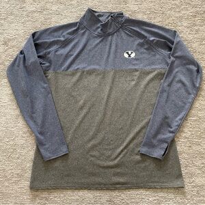 BYU Cougars Pullover Sweatshirt Offset Zipper Long Sleeve Men’s XL Slim Fit